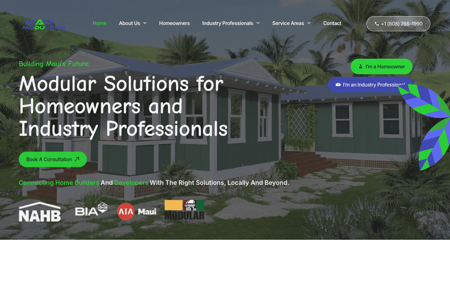 Maui Modulars live homepage